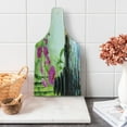thumbnail image 1 of Spa Cutting Board, Composition Bamboo Tree Floor Mat Orchid Stones Wellness Greenery, Decorative Tempered Glass Cutting and Serving Board, Wine Bottle Shape, Charcoal Grey Lime Green, by Ambesonne, 1 of 1