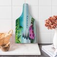 thumbnail image 1 of Spa Cutting Board, Sand Orchid and Massage Stones in Garden Sunny Day Yoga, Decorative Tempered Glass Cutting and Serving Board, Wine Bottle Shape, Blue Fern Green Fuchsia, by Ambesonne, 1 of 5