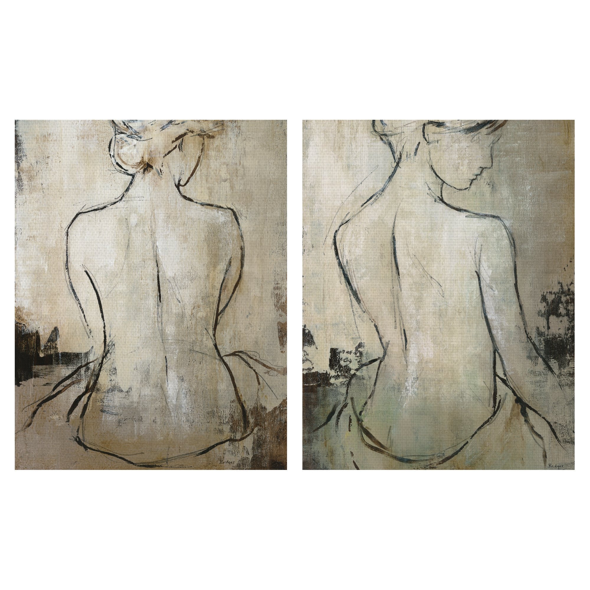 Spa Day III, IV by Bridges Female Portrait Canvas Art Set of 2