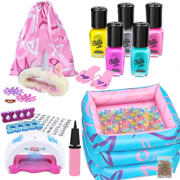 Spa Day Kit for Girls – Complete Manicure & Pedicure Set with Foot Tub, Nail Polish & Accessories for Kids Ages 7-12