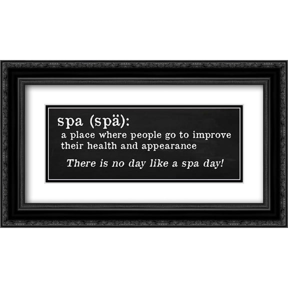 Spa Definition 2x Matted 24x14 Black Ornate Framed Art Print by Quach, Anna