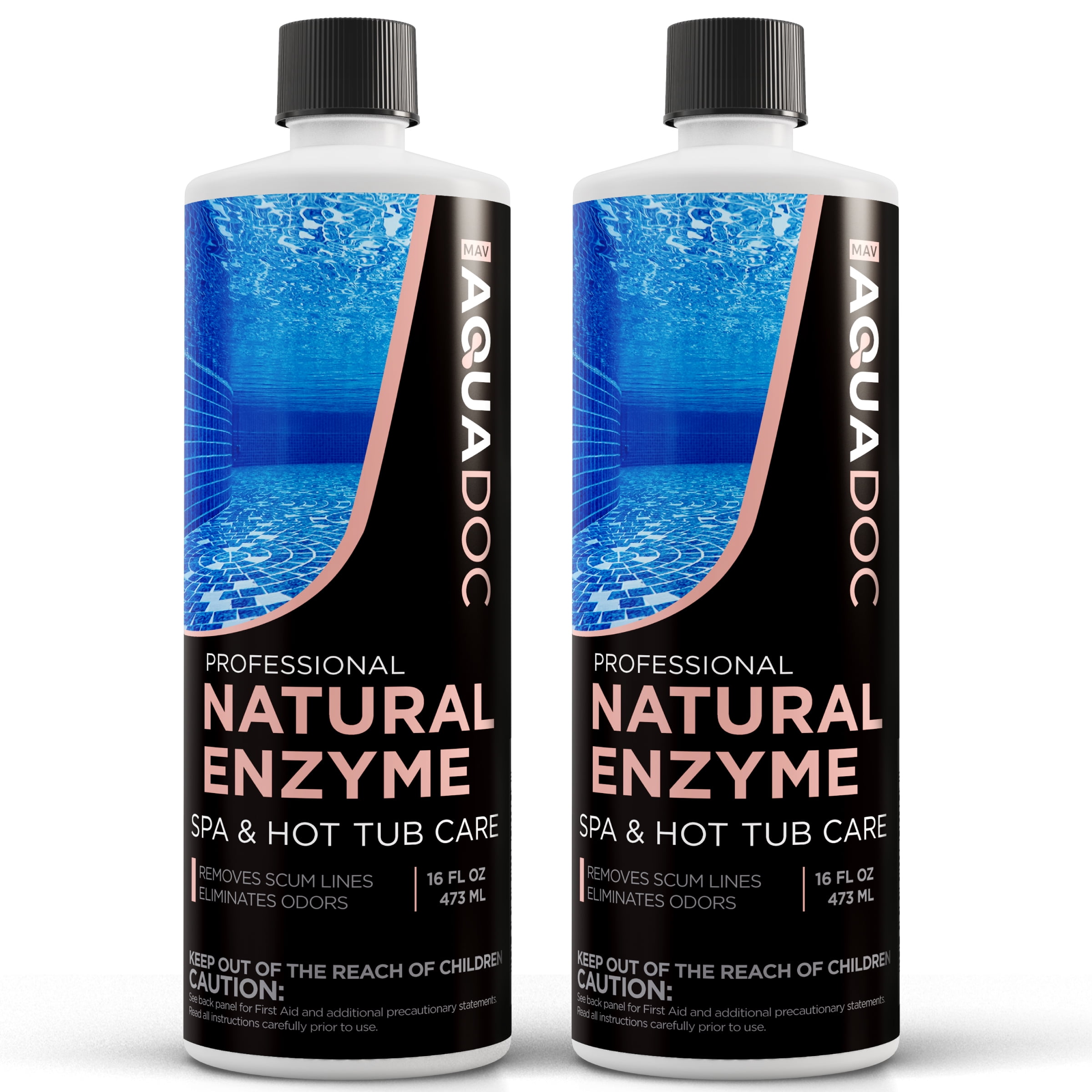 Spa Enzyme for Hot Tubs, Spa Enzyme Water Treatment to Clarify Hot Tub Water. Natural Enzyme Hot Tub Cleaner, Spa Enzyme Cleaner & Natural Hot Tub Chemicals to Make your Spa Perfect - 16oz MAV AquaDoc
