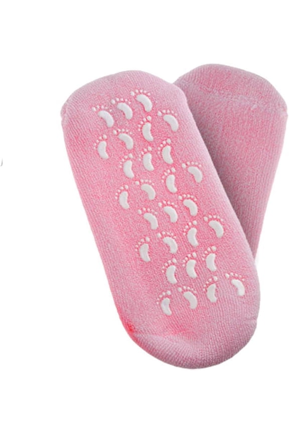Spa Gel Socks for Soften Cracked Skin Moisturising Feet Care Exfoliating Dry Heel Booties Pedicure - Pink