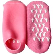 Spa Gel Socks for Soften Cracked Skin Moisturising Feet Care Exfoliating Dry Heel Booties Pedicure - Rose Red