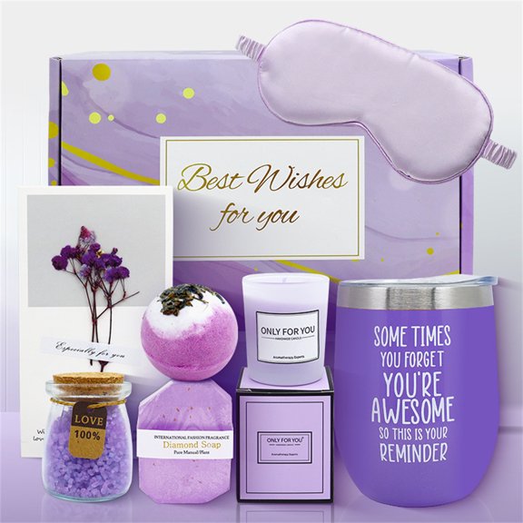 Spa Gift Baskets for Women, Happy Birthday Bath Set Gift Basket, for Women Self Care Gifts, Thank You Gifts Bath Set Mothers Day Gifts for Mom Wife Sister Coworker Nurse Teacher