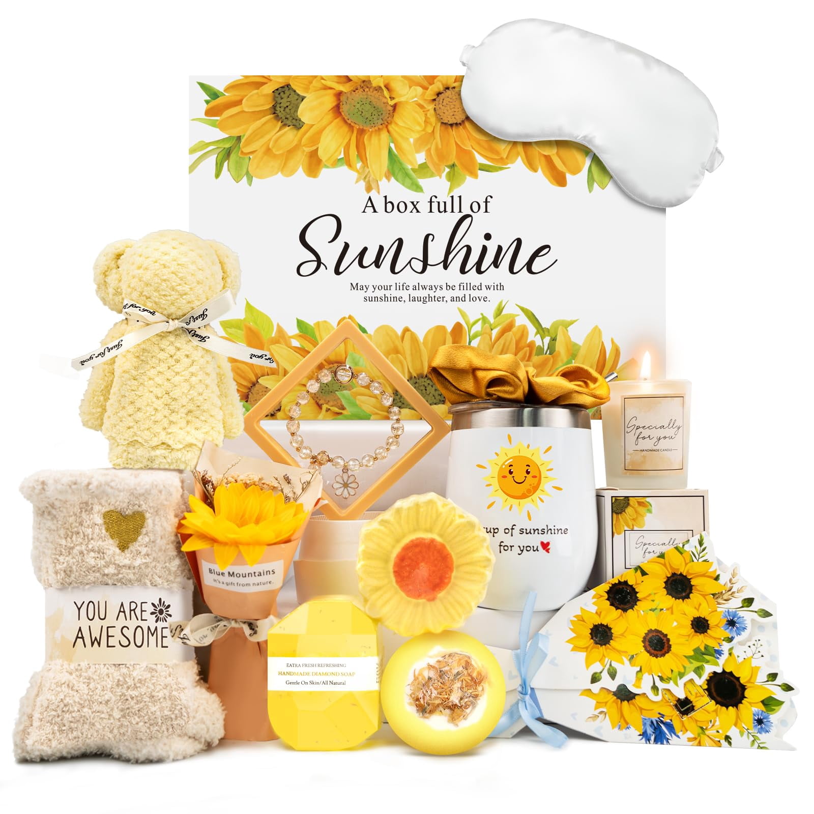 Spa Gifts for Women, Lavender 16 Pcs Easter Basket Stuffers for Mom Friend Wife Daughter Sister, Self Care Gift Baskets for Women, Thank You, Get Well, Sympathy Inspirational Care Package Spa Basket