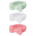 thumbnail image 1 of Spa Headband - 3 Pcs Bowknot Headbands For Girls Women Lovely Soft Elastic Headband With Makeup Brush Set, Hair Wraps Makeup Bands Shower Headband, 1 of 4