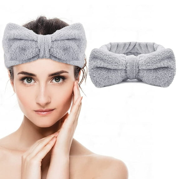Spa Headband. Makeup Headband Hair Band for Washing Face Women's Hair Bands Bowknot Headbands Super Elastic Soft Flannel Head Wraps For Makeup. Face Wash. Shower. Skincare