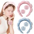 thumbnail image 1 of Spa Headband for Washing Face Wristband Set Sponge Makeup Skin Care Terry Cloth Bubble Soft Get Ready Hairband Women Girls Puffy Padded Headwear Non Slip Thick Hair Accessory, 1 of 8