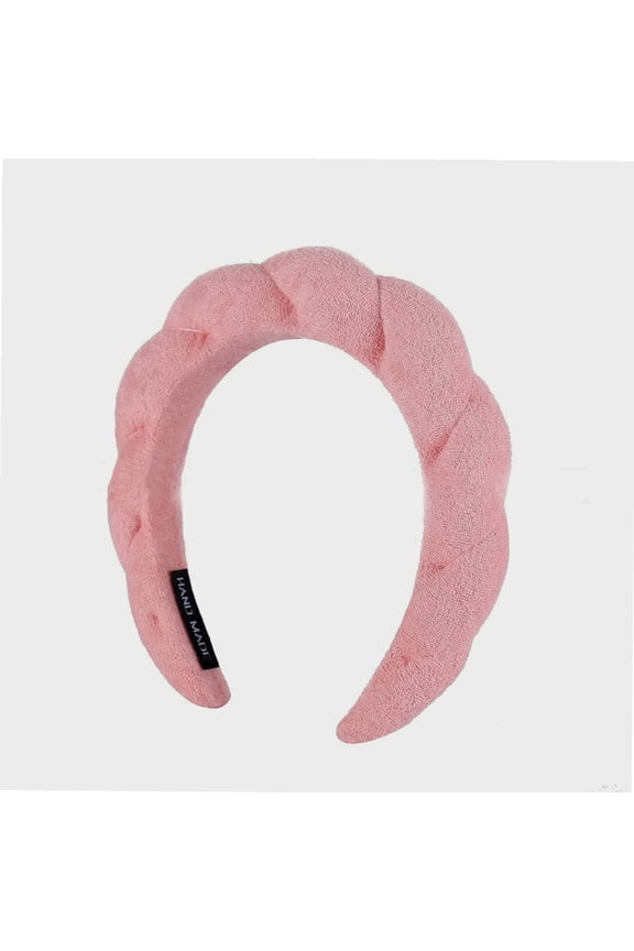 Spa Headband for Women Puffy Makeup Headband Spa Headbands For Women Fabric Headband Face Washing Makeup Removal Shower Facial Mask Versed Headband Cute Skincare Headband (E)