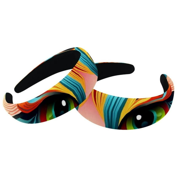 Spa Headband for Washing Face Makeup Headband Bubble Soft Hairband for Women Girl Puffy Padded Head-wear Thick Hair Accessory, Cat