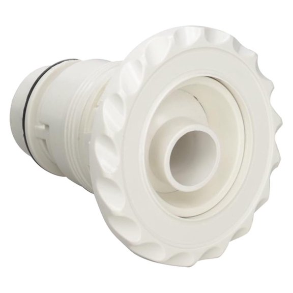 Spa Jet Internal Replacement 2.5 Inch White - Gunite Spa Parts - Adjustable Scalloped Face Jet Nozzle - Hot Tub Accessory - Pool & Spa Maintenance