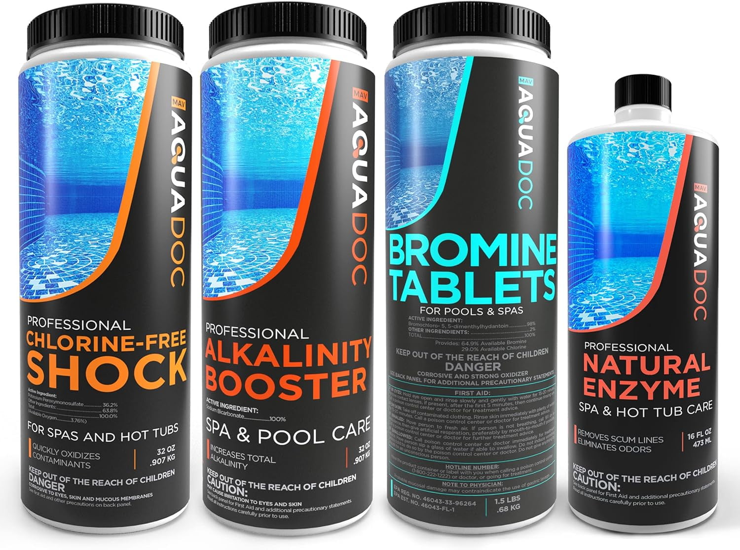 Spa Kit to Fix Odors and Smelly Water with Hot Tub Bromine & Other Hot Tub Chemicals