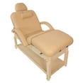 Spa Luxe Deluxe Stationary Massage Table with Headrest and Arm Shelf by