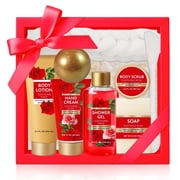 Spa Luxetique Body and Body Set - Luxury Rose Gift Baskets for Women Home Spa Kits, 8 Pcs Birthday Anniversary Gifts Idea