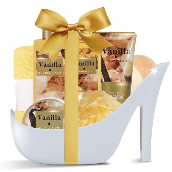 Spa Luxetique Gift Baskets for Women, 8 Pcs Vanilla Bath Sets Mothers Day Birthday Gift Ideas for Her