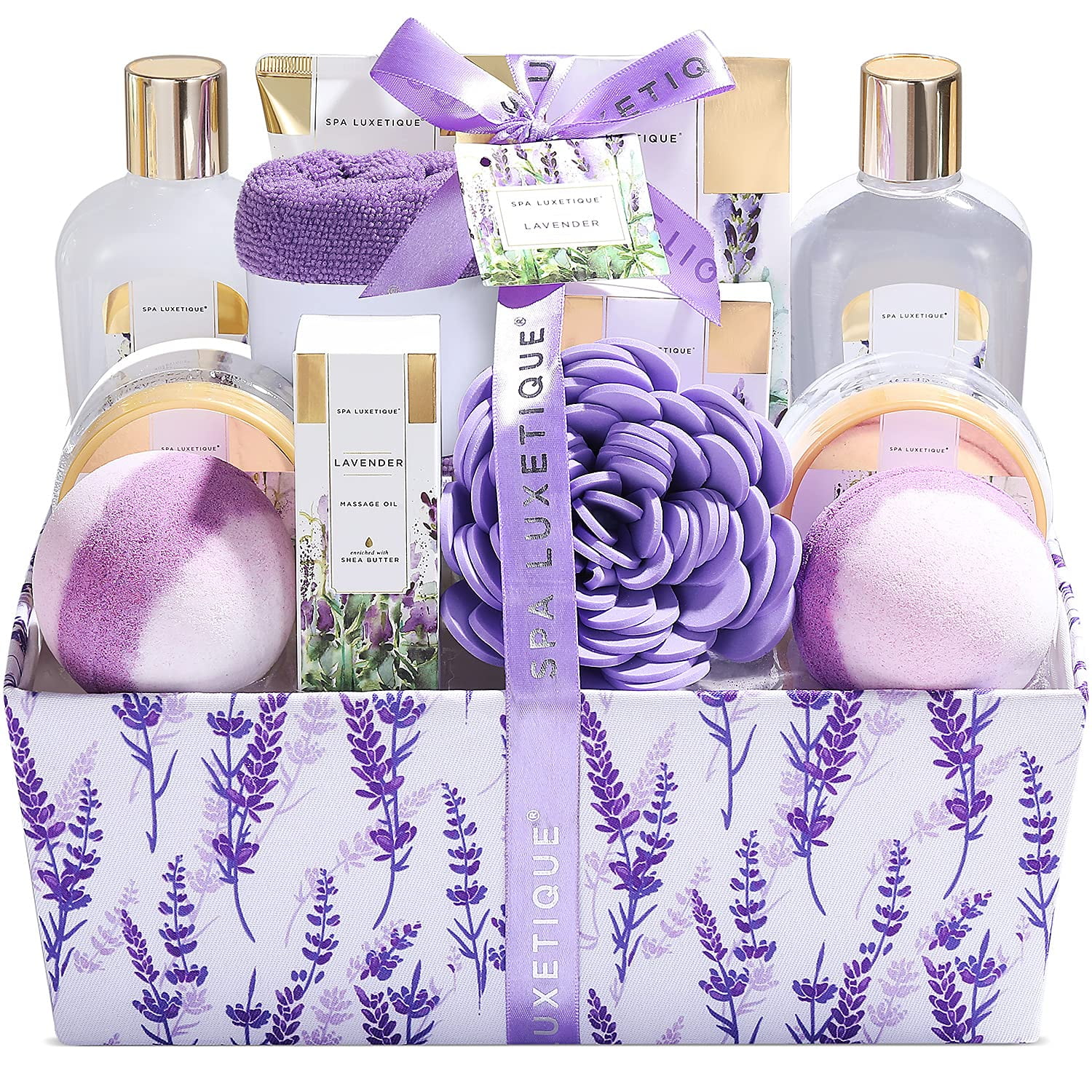 Luxury Spa Gift Baskets for Women in Lavender Essential, Christmas