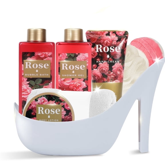 Spa Luxetique Gift Sets for Women, 8 Pcs Valentines Day Luxury Rose Birthday Gift Baskets for Her