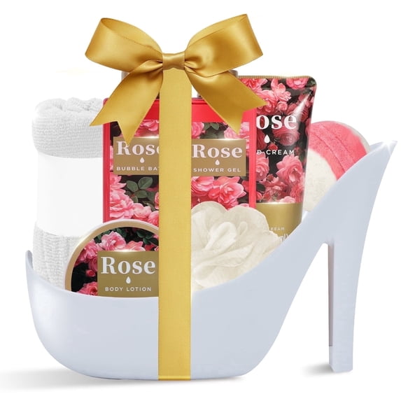 Spa Luxetique Gift Sets for Women, 8 Pcs Luxury Rose Gift Baskets for Mom, Birthday Beauty Gifts for Her