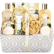 Spa Luxetique Gift Sets for Women Relaxing - 12 Pcs Vanilla Luxury Bath Baskets, Beauty Holiday Birthday Mothers Day Gifts for Mom