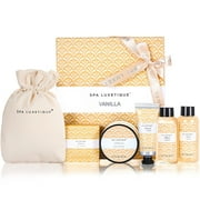 Spa Luxetique Gift Sets for Women Relaxing - 5 Pcs Vanilla Luxury Bath Set, Beauty Birthday Gifts for Her