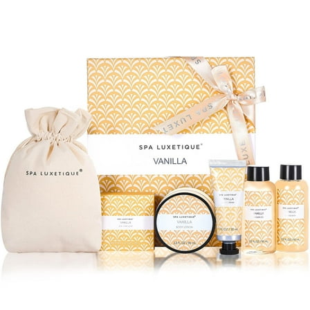 Spa Luxetique Gift Sets for Women Relaxing - Vanilla Bath Body Care Set for Her Christmas Beauty Birthday Gifts