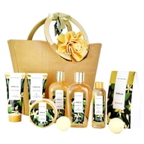 Spa Luxetique Gift Sets for Women - Vanilla Bath Basket Sets, 10 Pcs Birthday Valentine's Day Gifts for Her with Tote Bag