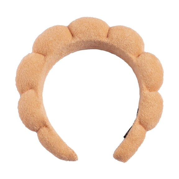 Spa Makeup and Face Washing Headband, Pink Bubble Design, Ultra-Absorbent Microfiber Headband for Washing Face, Soft Terry Cloth, No-Squeeze, No-Pull Band Gentle on Hair and Head