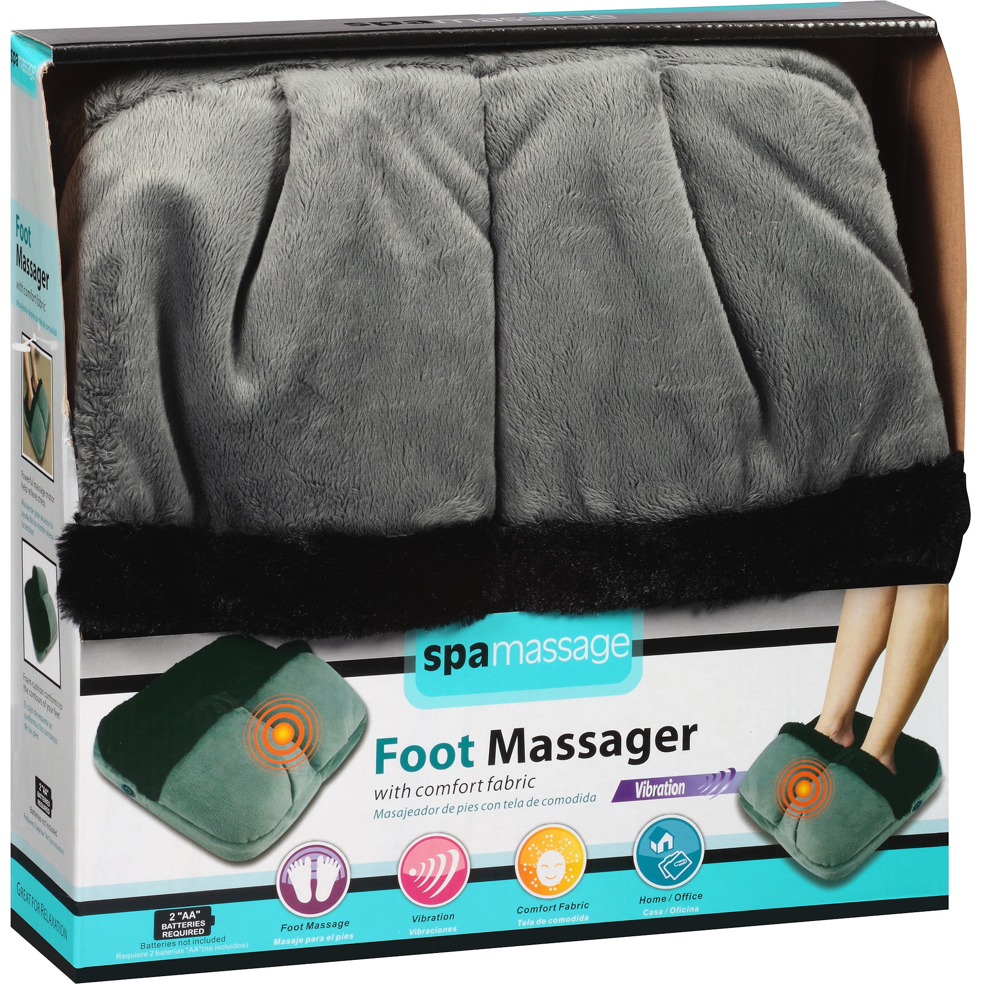 Spa Massage Foot Massager with Comfort Fabric, Gray