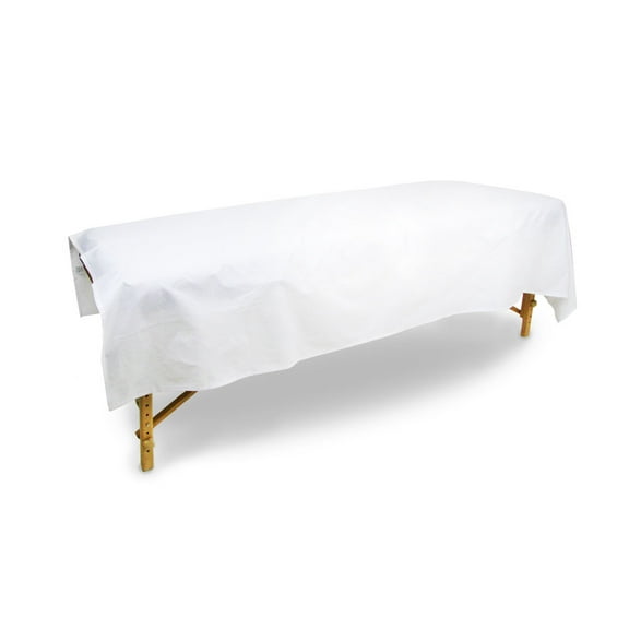 Spa Massage Table Poly Cotton Flat Top Sheet White Color