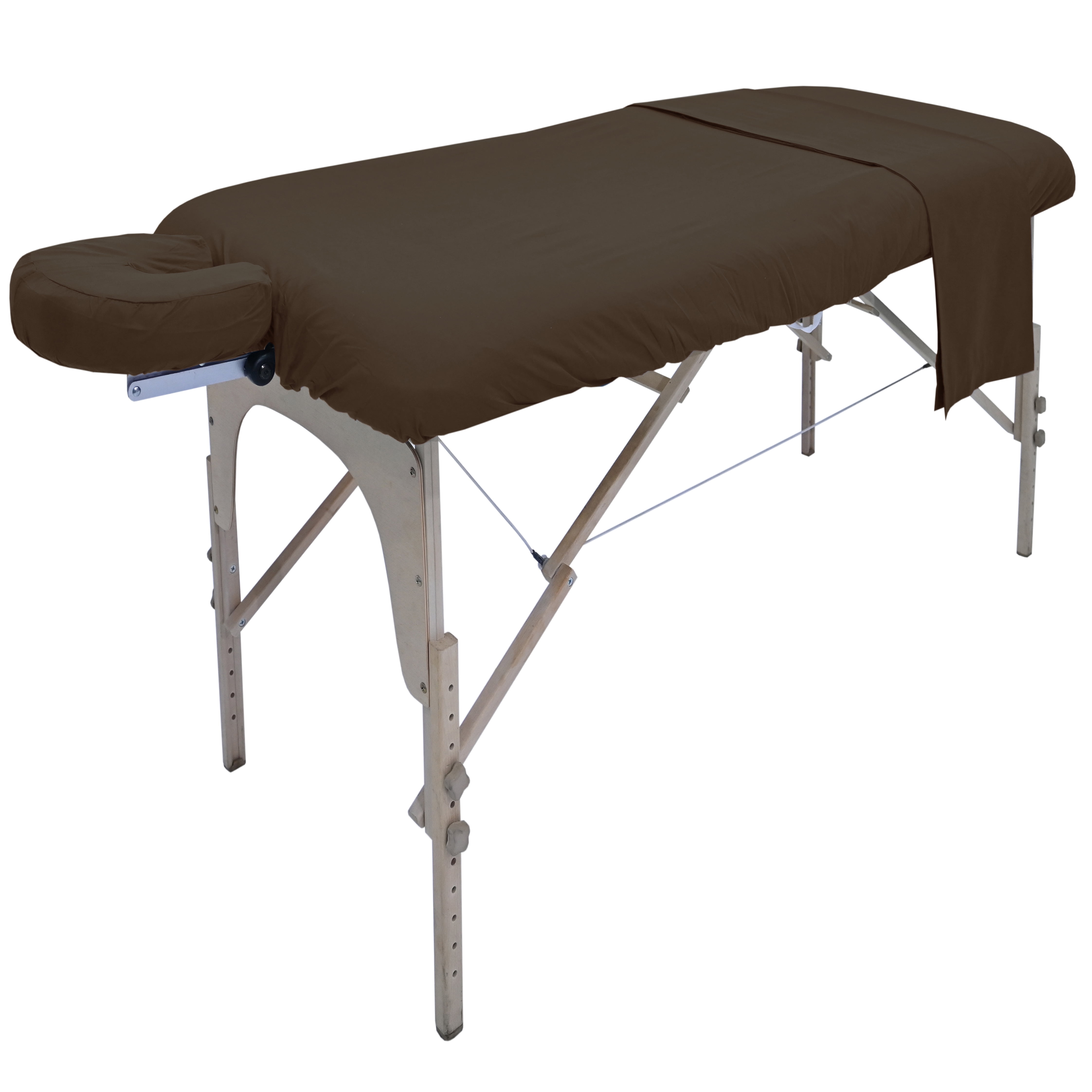 Spa Massage Table Poly Cotton Sheets 3 Pieces Full Set Resistant to Wrinkling, Chocolate