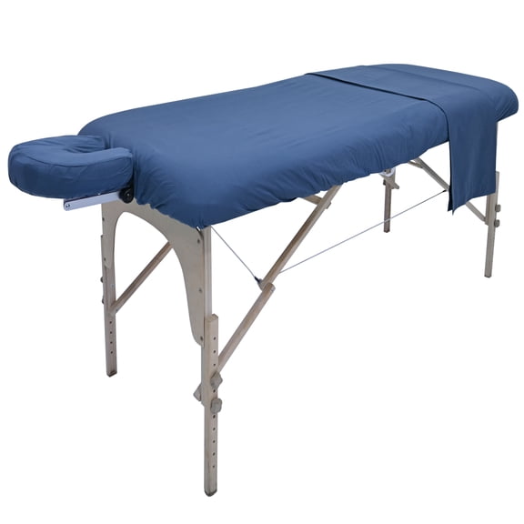 Spa Massage Table Poly Cotton Sheets 3 Pieces Full Set Resistant to Wrinkling, Royal Blue