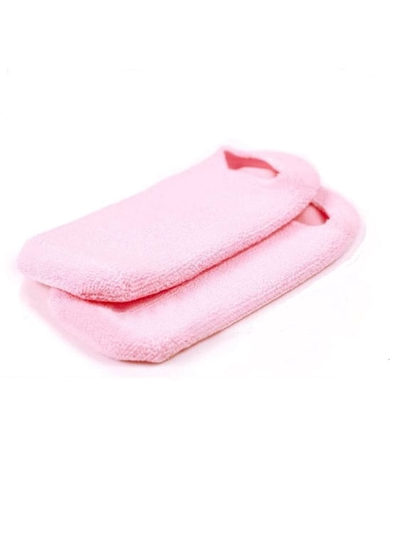 Spa Moisturizing Gel Socks for Dry Feet Ankles Cracked Heel Repair Repair Skin Care Treatment Soften Feet Booties Pedicure with Essential Oils Vitamins for Women Men (Socks, Pink)