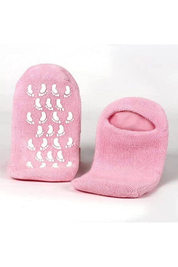 Spa Moisturizing Gel Socks For Dry Feet And Ankles - Helps Repair Cracked Skin And Softens Feet (Pink)