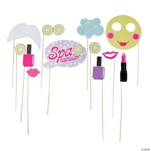 Spa Party Photo Stick Props - Party Favors - 12 Pieces