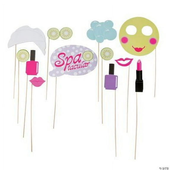 Spa Party Photo Stick Props - Party Favors - 12 Pieces