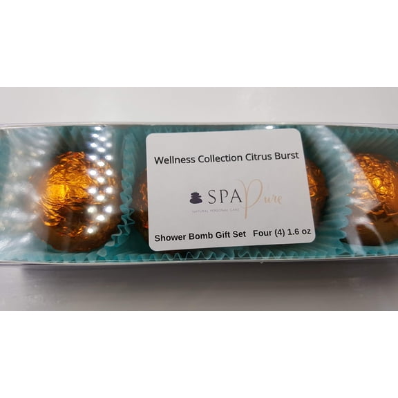 Spa Pure CITRUSBURST Shower Bombs - (4-Pack) Aromatherapy Fizzing Shower Bombs by Spa Pure Naturals