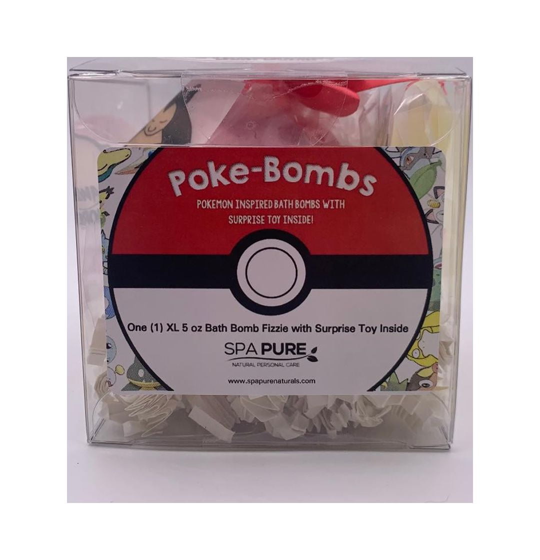 Spa Pure Kids Poke-Bomb Bath Bomb with Poke-Mon Toy Inside, USA Made (Pack  of 1)