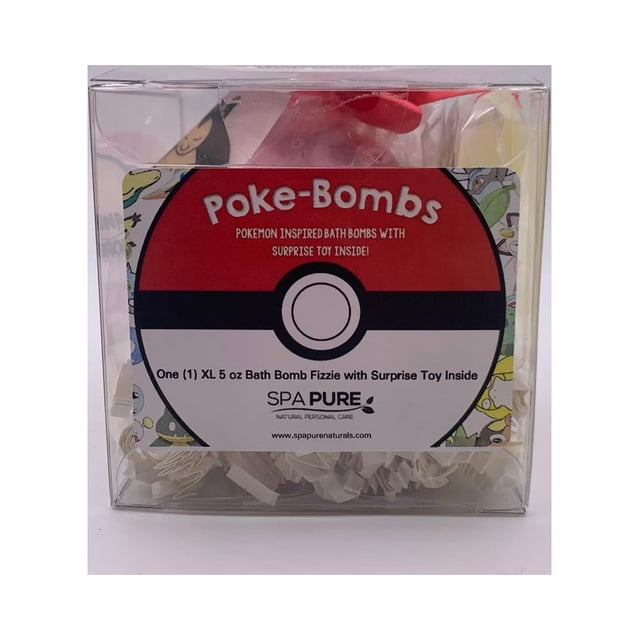 Spa Pure Kids Poke-Bomb Bath Bomb with Poke-Mon Toy Inside, USA Made (Pack of 1)