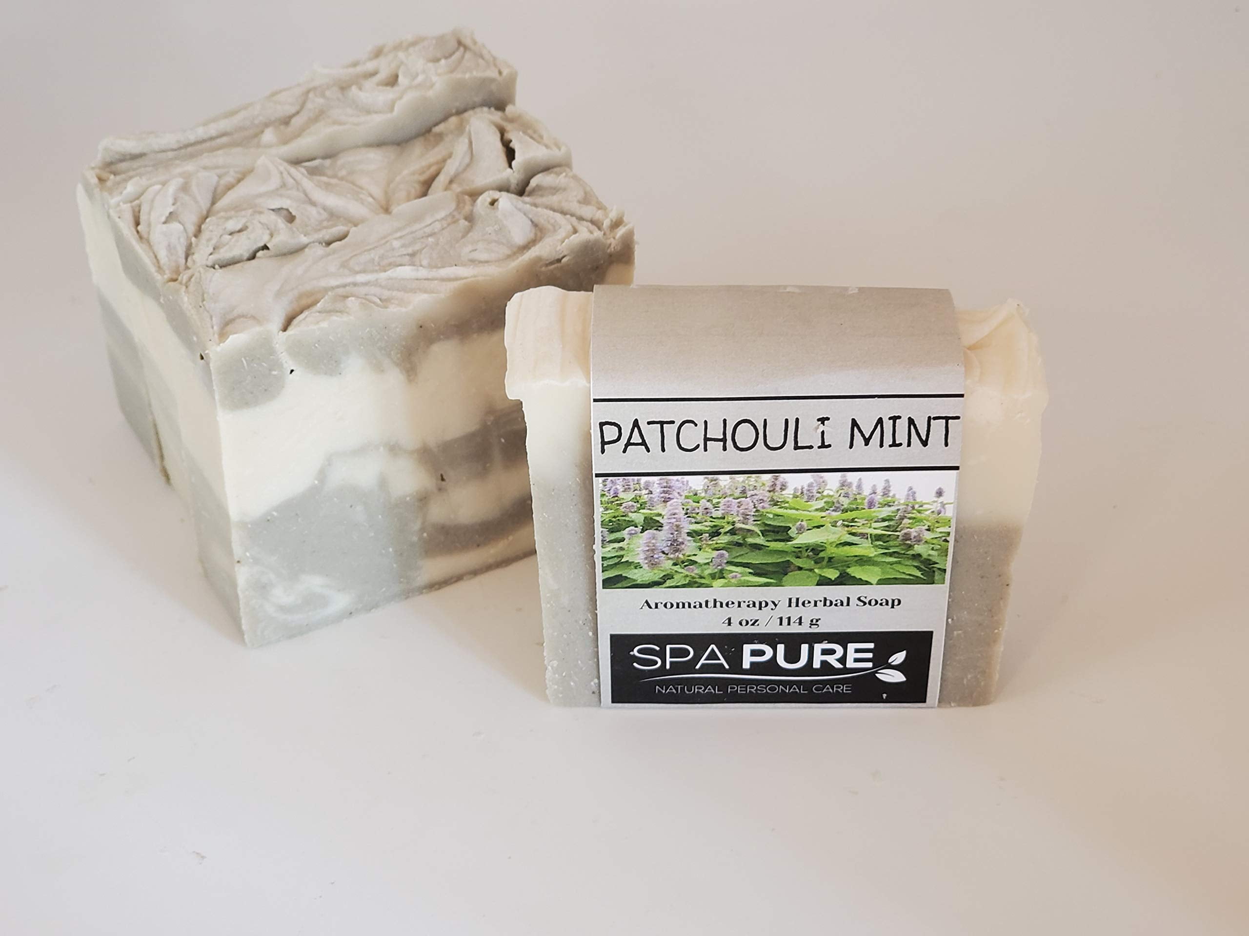 Spa Pure Patchouli Mint Soap Aromatherapy Herbal Soap made with plant