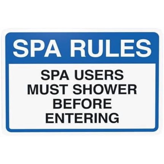Spa Rules Sign, Pool Warning Sign, Spa Rules Metal Signs for Outdoor Indoor Road Yard Garage Home Business Street Wall Caution Custom Decor 12 x 8 Inch