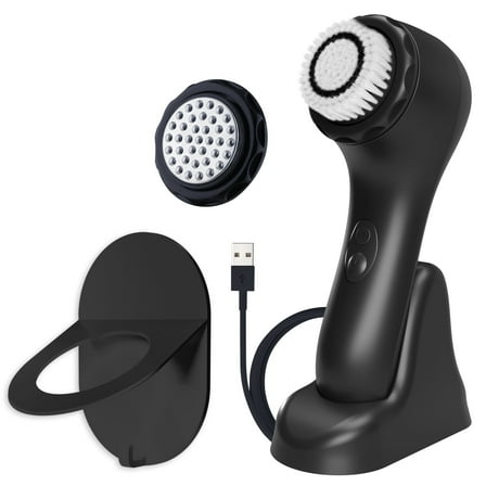 Spa Sciences NOVA - Sonic Facial Cleansing and Exfoliating Device with Antimicrobial Brush Bristles, Serum Infuser for Men & Women