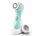 thumbnail image 1 of Spa Sciences Nova Facial Cleansing Brush, Sonic Facial Cleansing for Exfoliation, Includes Antimicrobial Brush, Sensitive Skin Brush, and Serum Infuser, Mint, 1 of 8
