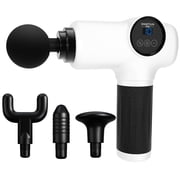 Spa Sciences SMARTGUN Elite Massage Gun, Pro Therapeutic with 4 Heads and Carrying Case, 10 Speed, Rechargable, White