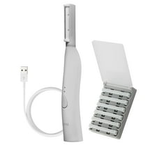Spa Sciences SIMA Dermaplane Razor, 2 in 1 Exfoliation and Hair Removal, 3 Speed, Includes 7 Tips, Rechargeable, White