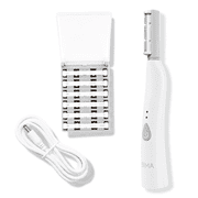 Spa Sciences SIMA Dermaplane Razor, 2 in 1 Exfoliation and Hair Removal, 3 Speed, Includes 7 Tips, Rechargeable, White
