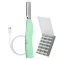 thumbnail image 1 of Spa Sciences SIMA Dermaplane Razor – 2-in-1 Exfoliation & Hair Removal, 3 Speeds, 7 Tips, Rechargeable, Compact Stainless Steel, Green, 1 of 11