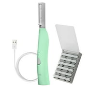 Spa Sciences SIMA Dermaplane Razor, 2 in 1 Exfoliation and Hair Removal, 3 Speed, Includes 7 Tips, Rechargeable, Green