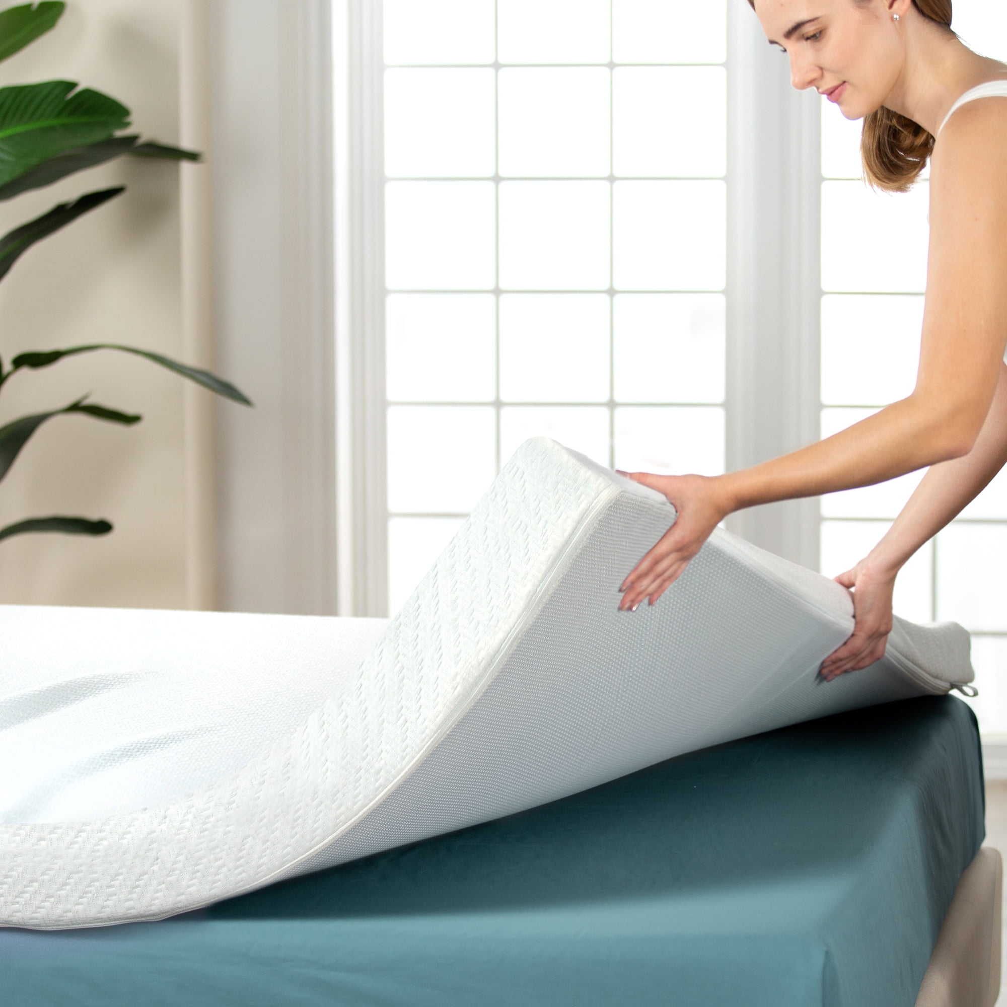Spa Sensations By Zinus 3" Ultra Cooling Gel Memory Foam Mattress Topper with Cooling Cover