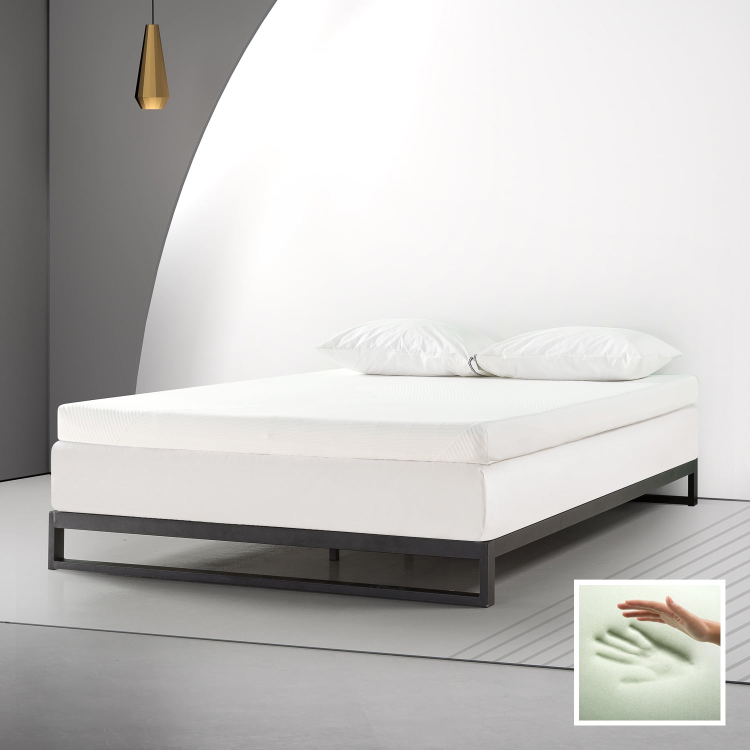 Spa Sensations by Zinus Dual-Layer 4” Memory Foam Mattress Topper, Full